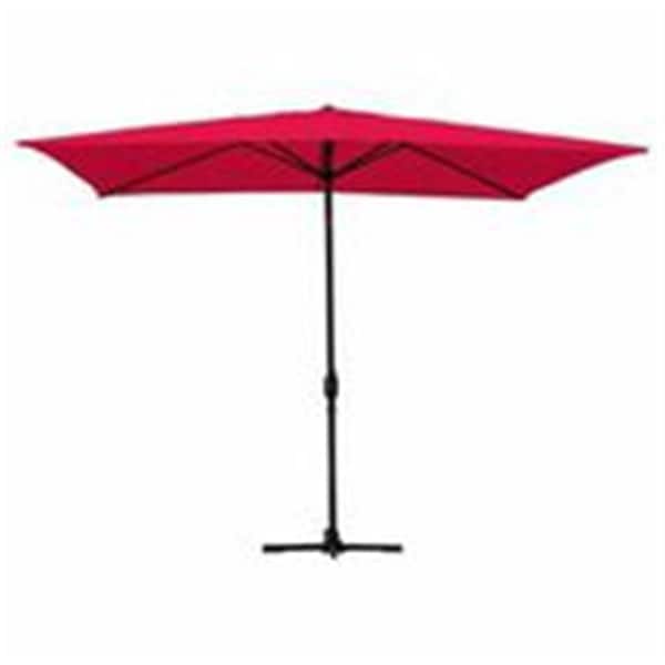 Propation 6.5 x 10 Ft. Aluminum Patio Market Umbrella Tilt with Crank - Red Fabric & Black Pole PR648412 - main